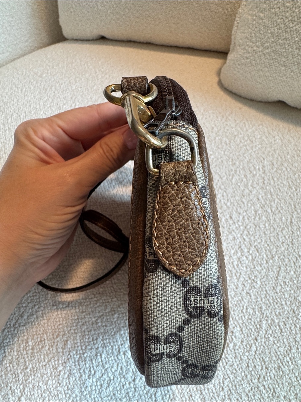 Gucci Beige and Brown Monogram Crossbody Bag - Picture 3 of 10
